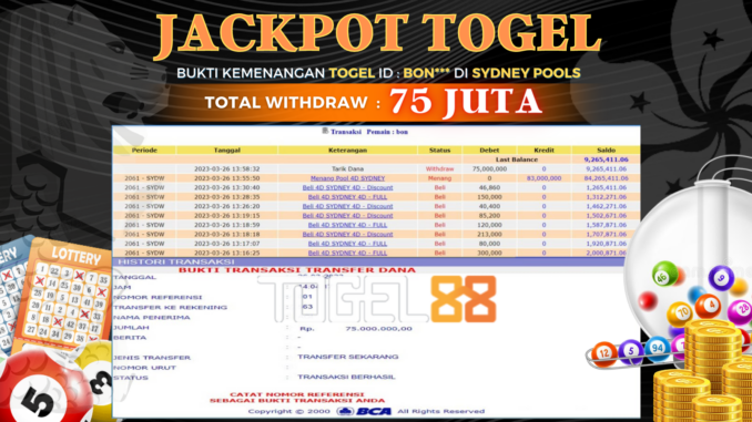 Bukti jackpot Togel88 #36