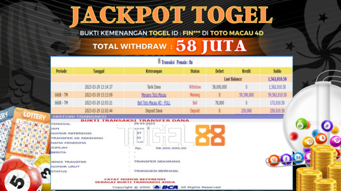 Bukti jackpot Togel88 #45