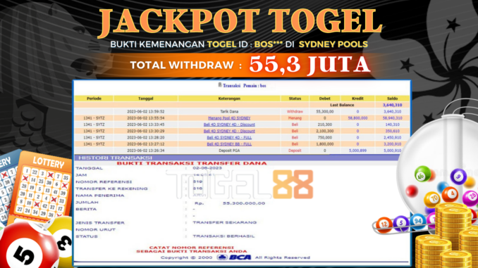 Bukti jackpot Togel88 #217