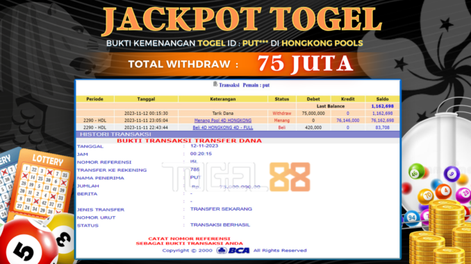 Bukti jackpot Togel88 #471