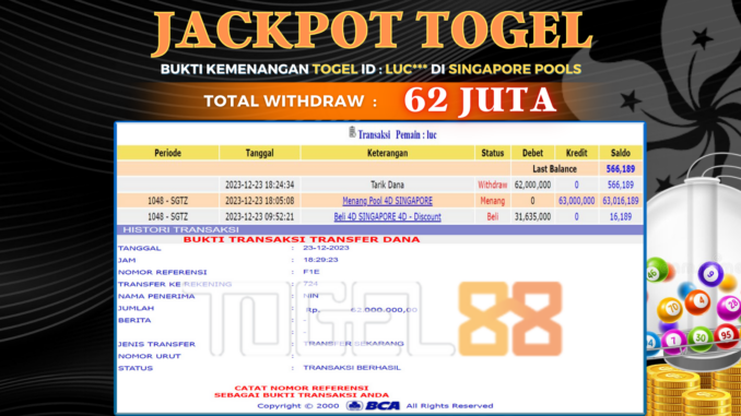 BUKTI JP TOGEL88 #578