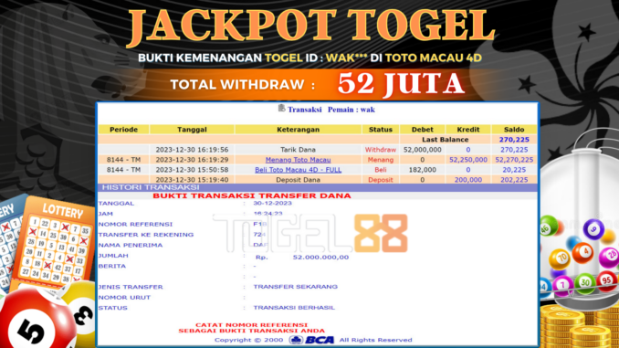 BUKTI JP TOGEL88 #588